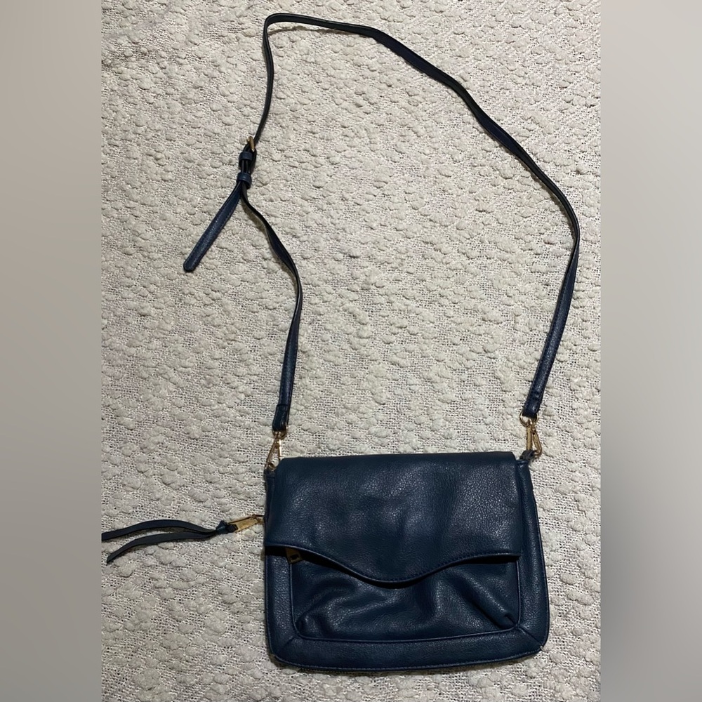Moda Luxe Foldover Women’s Crossbody Handbag Navy Purse